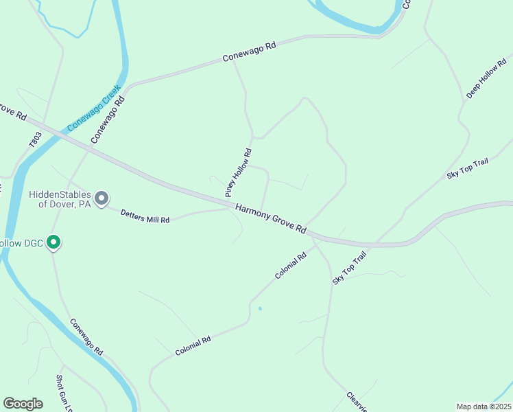 map of restaurants, bars, coffee shops, grocery stores, and more near 6561 Harmony Grove Road in Dover