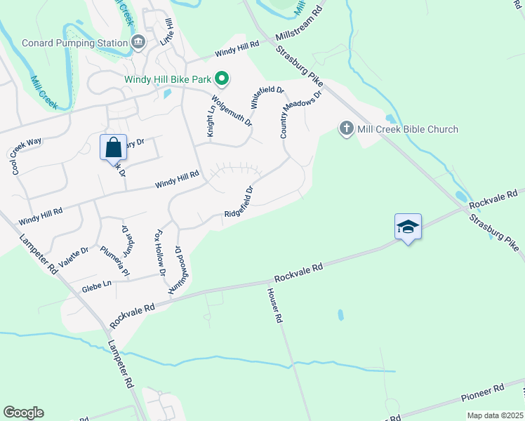 map of restaurants, bars, coffee shops, grocery stores, and more near 106 Country Meadows Drive in Lancaster