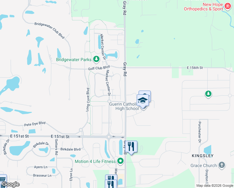 map of restaurants, bars, coffee shops, grocery stores, and more near 15368 Mystic Rock Drive in Carmel