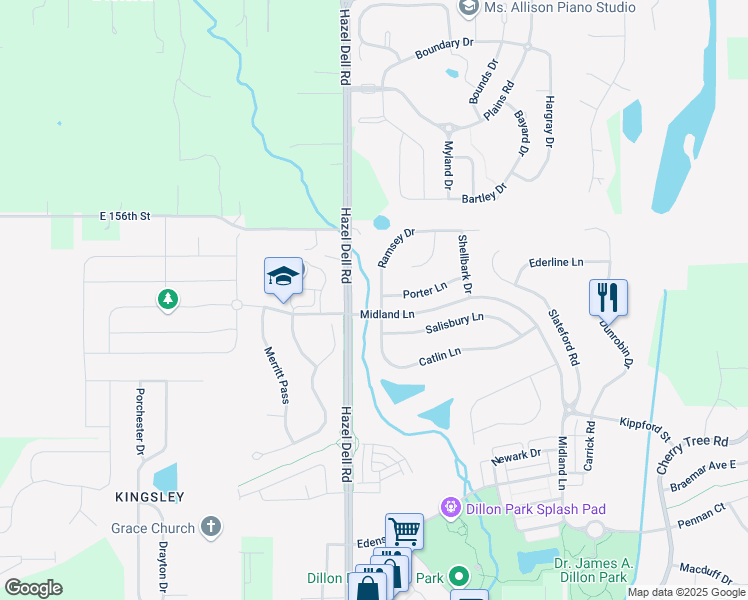 map of restaurants, bars, coffee shops, grocery stores, and more near 5872 Ramsey Drive in Noblesville