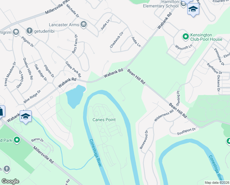 map of restaurants, bars, coffee shops, grocery stores, and more near 636 Bean Hill Road in Lancaster