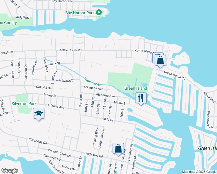 map of restaurants, bars, coffee shops, grocery stores, and more near 99 13th Street in Toms River