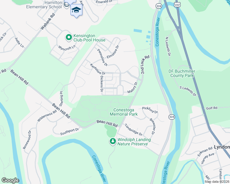 map of restaurants, bars, coffee shops, grocery stores, and more near 332 Dickens Drive in Lancaster