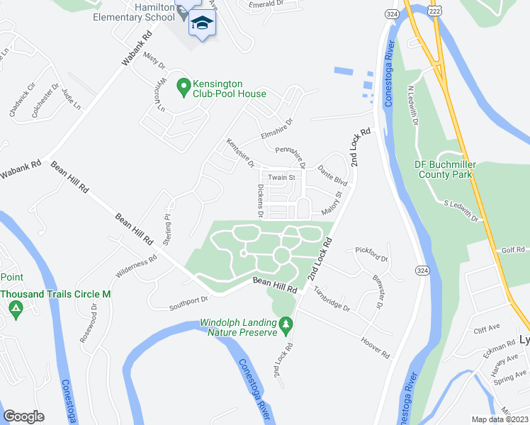 map of restaurants, bars, coffee shops, grocery stores, and more near 336 Voltaire Road in Lancaster