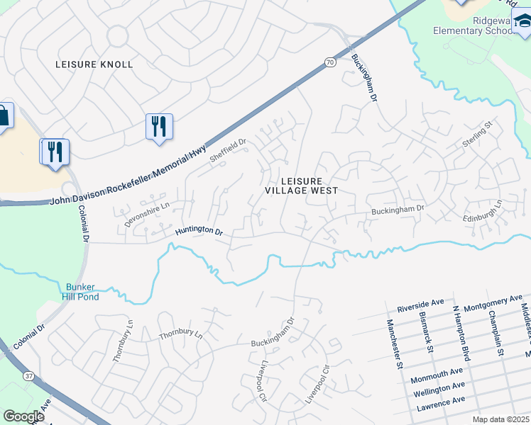 map of restaurants, bars, coffee shops, grocery stores, and more near 520 Cheshire Court in Manchester Township