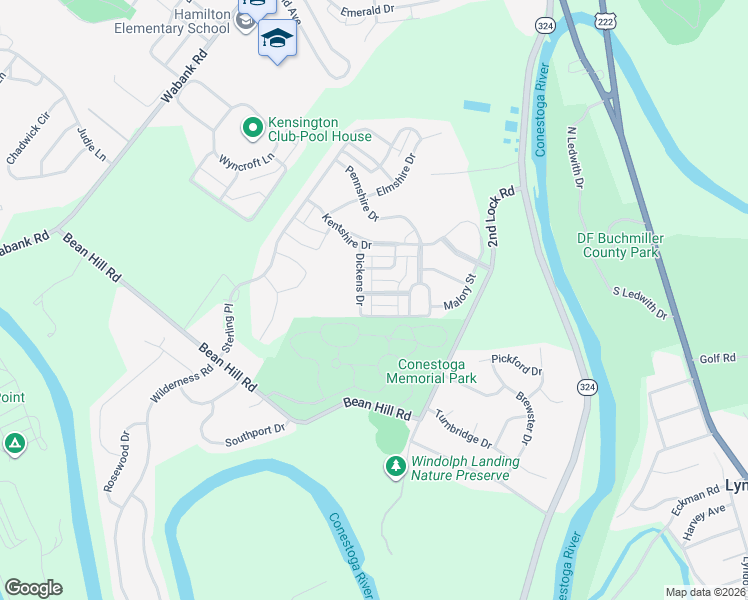 map of restaurants, bars, coffee shops, grocery stores, and more near 336 Voltaire Road in Lancaster
