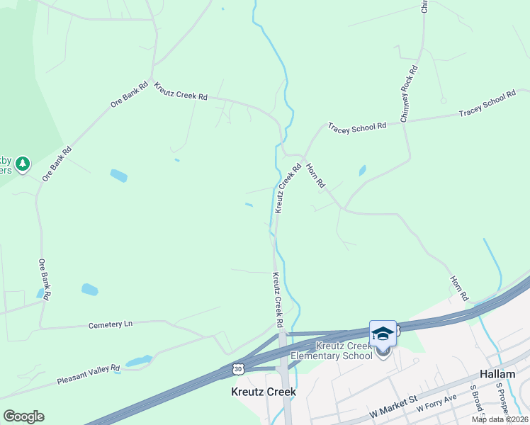 map of restaurants, bars, coffee shops, grocery stores, and more near 305 Kreutz Creek Road in York