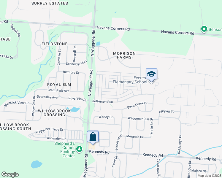 map of restaurants, bars, coffee shops, grocery stores, and more near 7761 Lantana Avenue in Blacklick