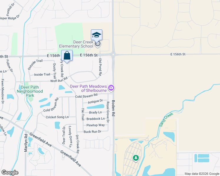 map of restaurants, bars, coffee shops, grocery stores, and more near 15358 Royal Grove Court in Noblesville