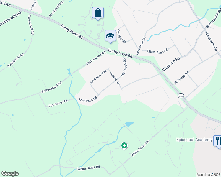 map of restaurants, bars, coffee shops, grocery stores, and more near 962 Boulder Lane in Berwyn