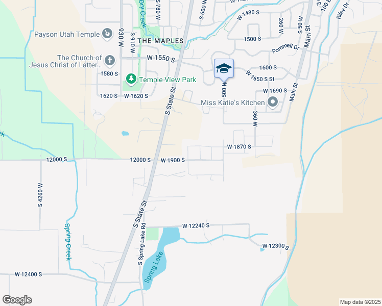 map of restaurants, bars, coffee shops, grocery stores, and more near 1881 South 650 West in Payson