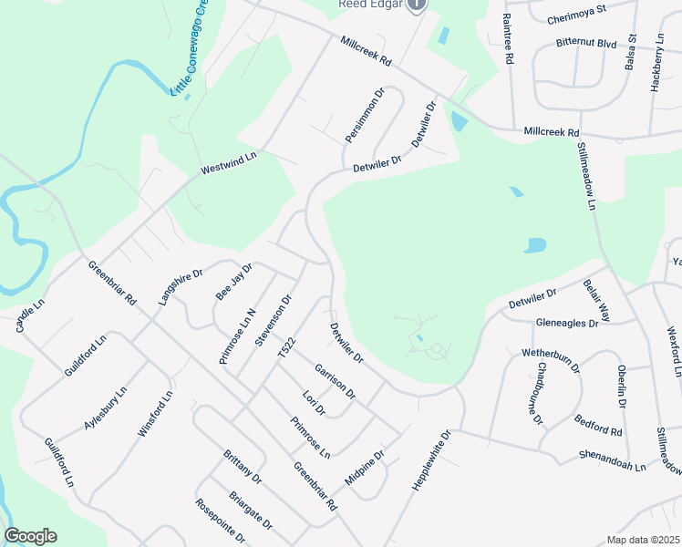 map of restaurants, bars, coffee shops, grocery stores, and more near 1375 Detwiler Drive in York