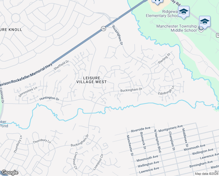map of restaurants, bars, coffee shops, grocery stores, and more near 148A Buckingham Dr in Manchester Township