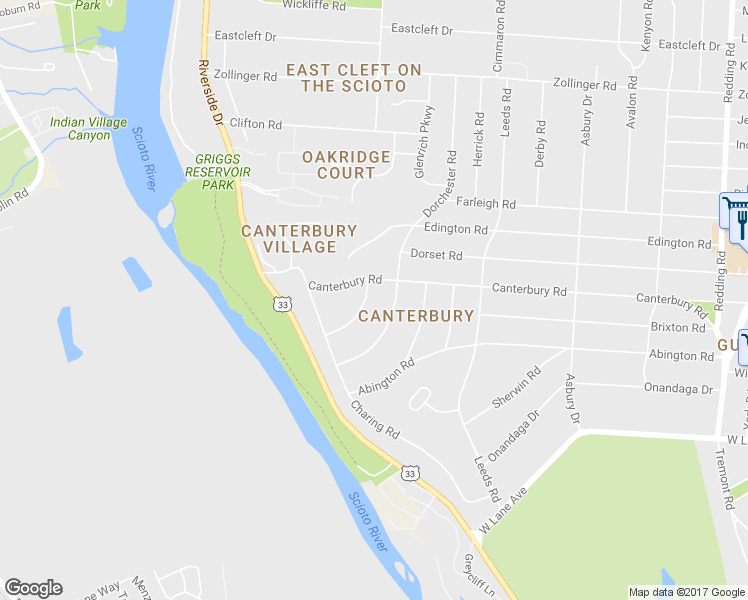 map of restaurants, bars, coffee shops, grocery stores, and more near 2866 Margate Road in Columbus