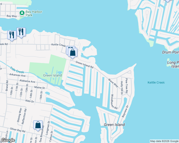 map of restaurants, bars, coffee shops, grocery stores, and more near 41 Pilot Road in Toms River