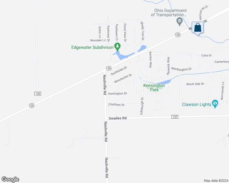 map of restaurants, bars, coffee shops, grocery stores, and more near 2811 Huntington Drive in Troy