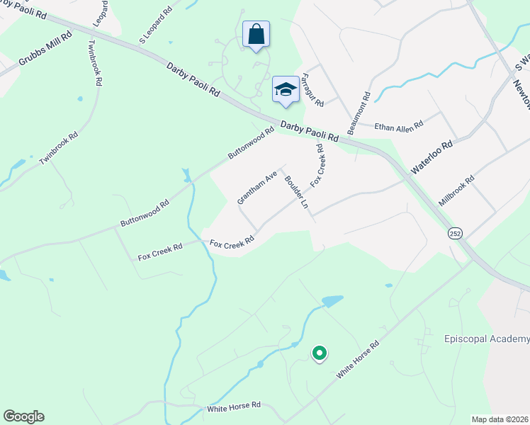 map of restaurants, bars, coffee shops, grocery stores, and more near 2066 Fox Creek Road in Berwyn