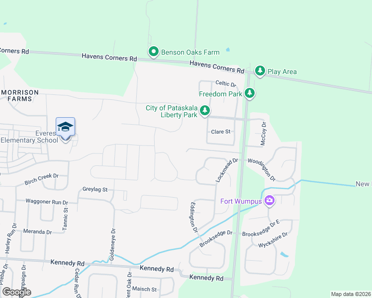 map of restaurants, bars, coffee shops, grocery stores, and more near 5284 Taylor Road Southwest in Pataskala