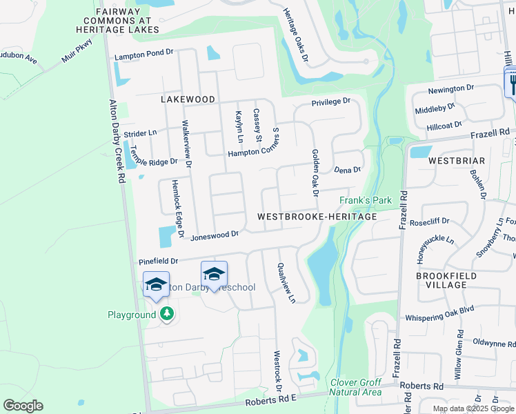 map of restaurants, bars, coffee shops, grocery stores, and more near 3001 Shady Knoll Lane in Hilliard