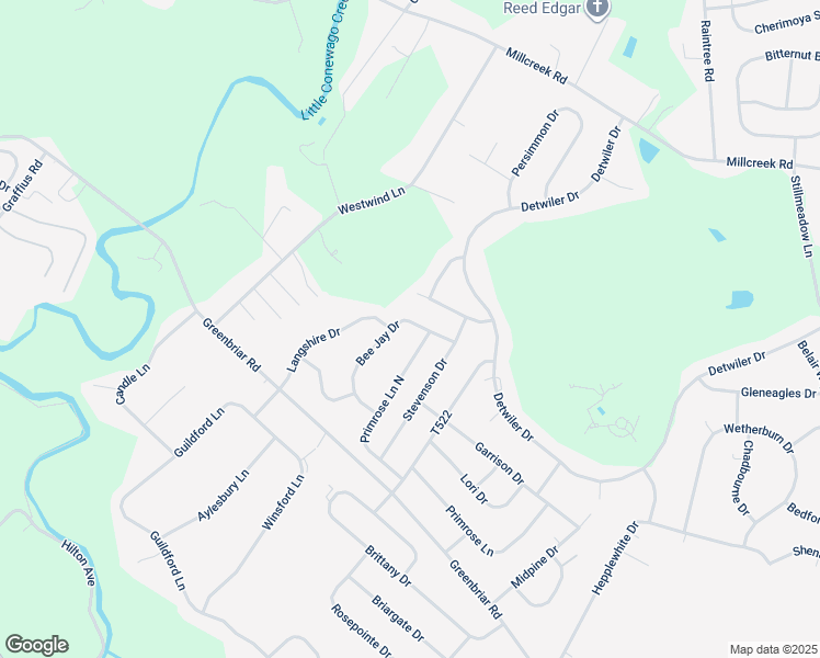 map of restaurants, bars, coffee shops, grocery stores, and more near 1326 Bee Jay Drive in York