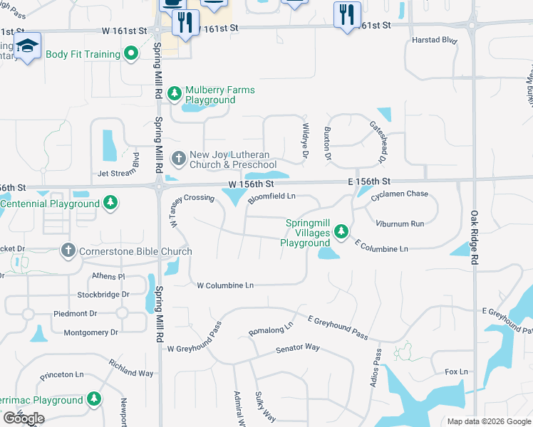map of restaurants, bars, coffee shops, grocery stores, and more near 32 Wisteria Way in Westfield