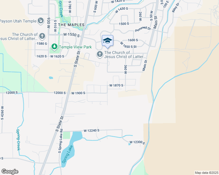 map of restaurants, bars, coffee shops, grocery stores, and more near 480 West 1890 South in Payson