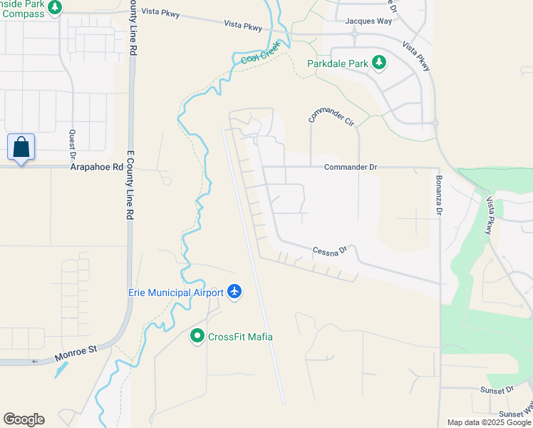 map of restaurants, bars, coffee shops, grocery stores, and more near 2480 Cessna Drive in Erie