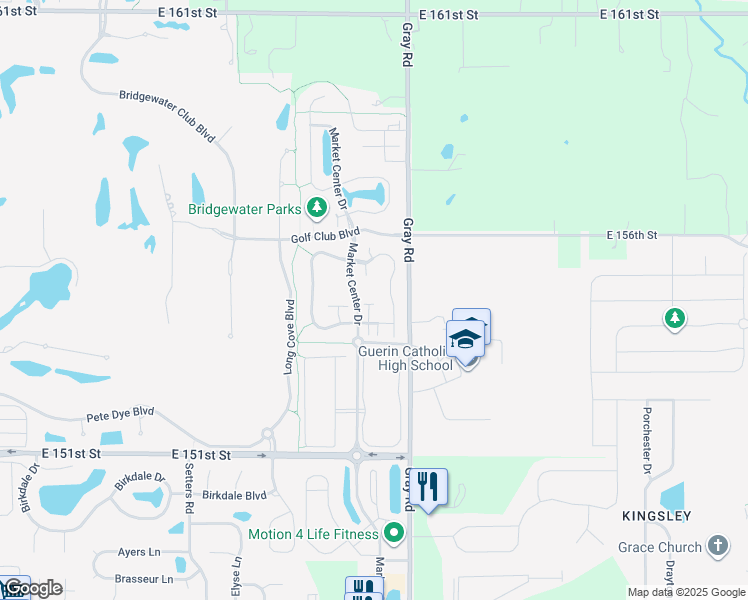 map of restaurants, bars, coffee shops, grocery stores, and more near 15332 Mystic Rock Dr in Carmel