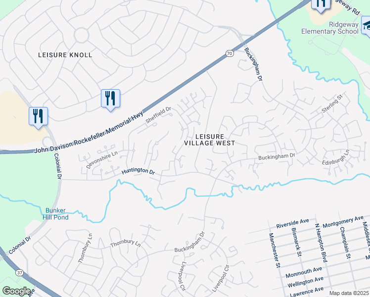 map of restaurants, bars, coffee shops, grocery stores, and more near 534B Warwick Court in Manchester Township
