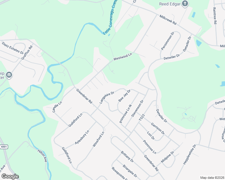 map of restaurants, bars, coffee shops, grocery stores, and more near 1439 Langshire Drive in York