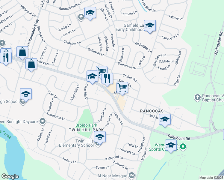 map of restaurants, bars, coffee shops, grocery stores, and more near 626 Beverly Rancocas Road in Willingboro