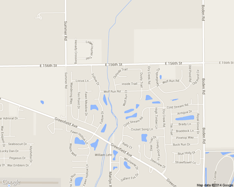 map of restaurants, bars, coffee shops, grocery stores, and more near 12159 Wolf Run Road in Noblesville