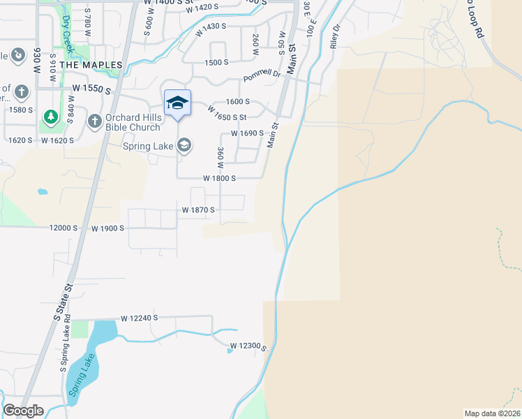 map of restaurants, bars, coffee shops, grocery stores, and more near 1872 100 East in Payson