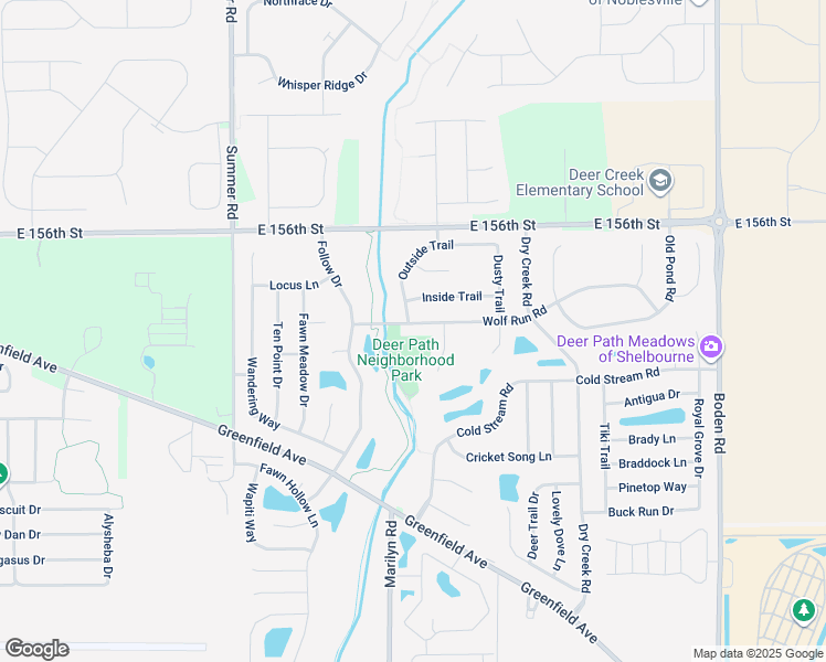 map of restaurants, bars, coffee shops, grocery stores, and more near 12159 Wolf Run Road in Noblesville