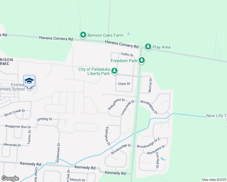 map of restaurants, bars, coffee shops, grocery stores, and more near 1548 Roscommon Drive in Pataskala