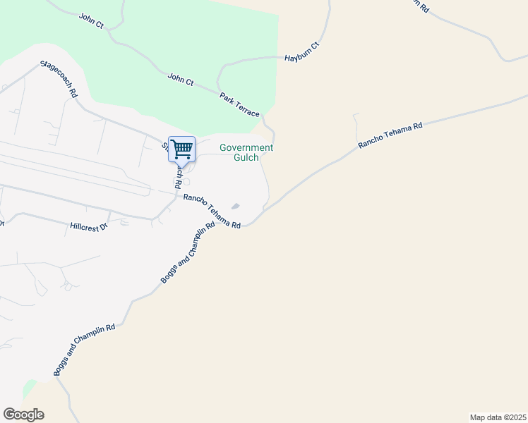 map of restaurants, bars, coffee shops, grocery stores, and more near Rancho Tehama Road in Corning