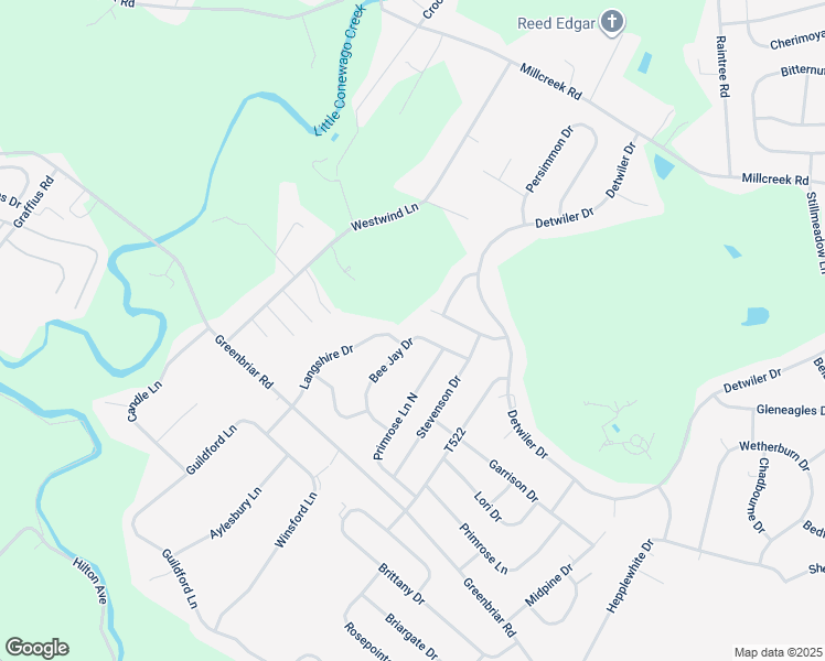 map of restaurants, bars, coffee shops, grocery stores, and more near 1333 Bee Jay Drive in York
