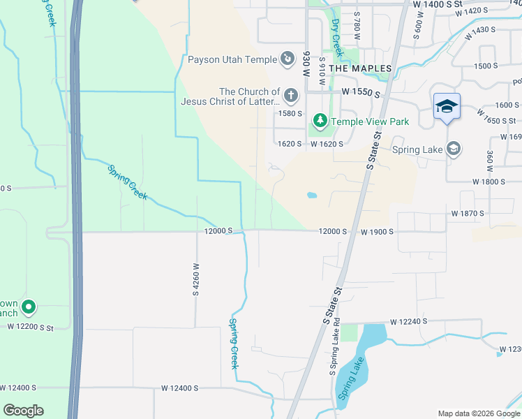 map of restaurants, bars, coffee shops, grocery stores, and more near 1847 South 1100 West in Payson