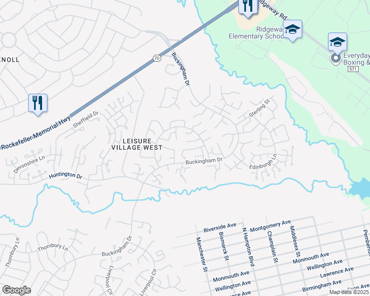 map of restaurants, bars, coffee shops, grocery stores, and more near 17 E Cambridge Circle in Manchester Township