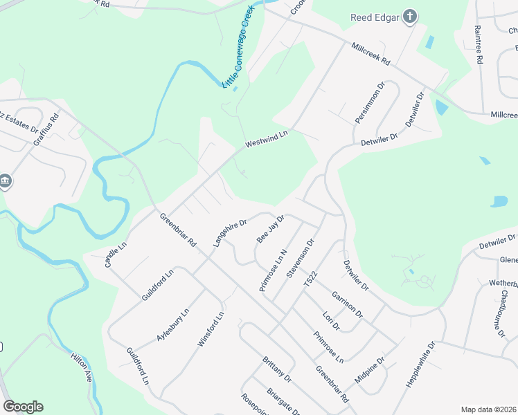 map of restaurants, bars, coffee shops, grocery stores, and more near 1347 Bee Jay Drive in York