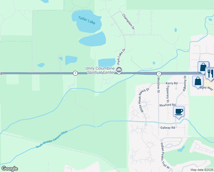 map of restaurants, bars, coffee shops, grocery stores, and more near 8778 Arapahoe Road in Boulder