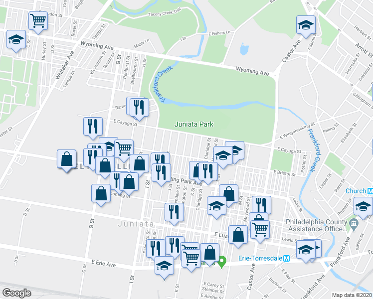 map of restaurants, bars, coffee shops, grocery stores, and more near 4313 Lawndale Street in Philadelphia