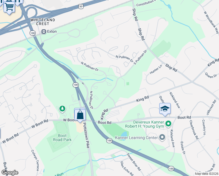 map of restaurants, bars, coffee shops, grocery stores, and more near 240 Smallwood Court in West Chester