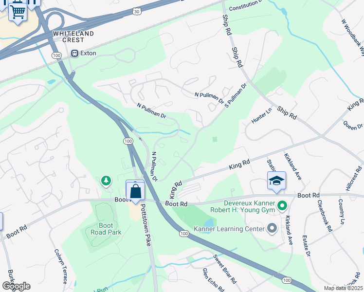 map of restaurants, bars, coffee shops, grocery stores, and more near 216 Smallwood Court in West Chester