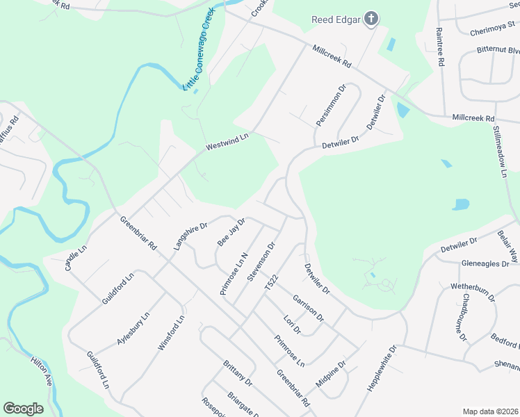 map of restaurants, bars, coffee shops, grocery stores, and more near 2810 Larchmont Drive in York
