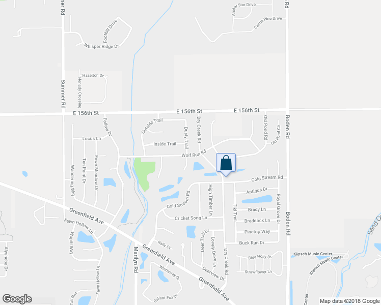 map of restaurants, bars, coffee shops, grocery stores, and more near 15414 Dusty Trail in Noblesville