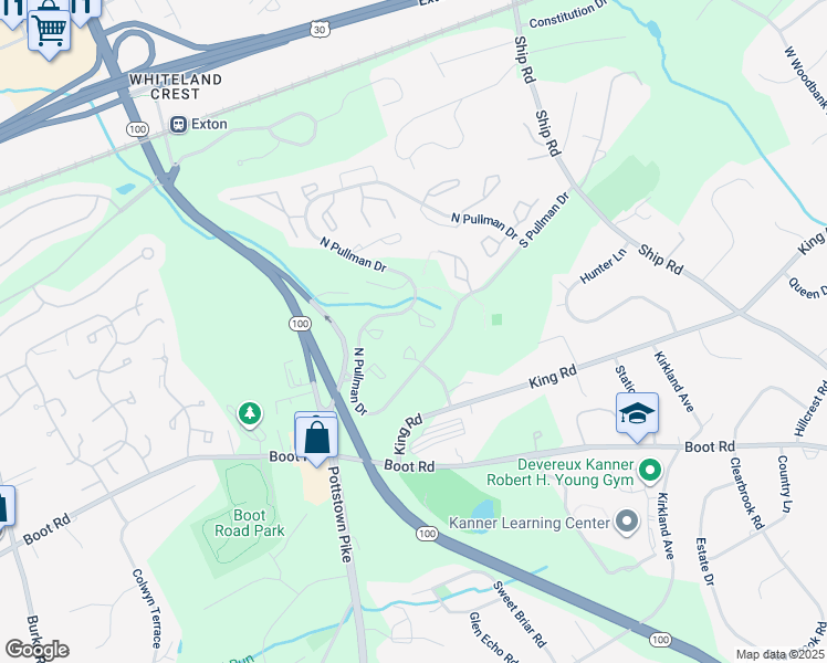map of restaurants, bars, coffee shops, grocery stores, and more near 214 Smallwood Court in West Chester