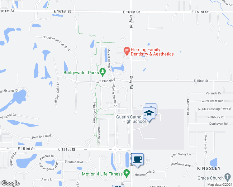 map of restaurants, bars, coffee shops, grocery stores, and more near 15544 Mystic Rock Drive in Carmel