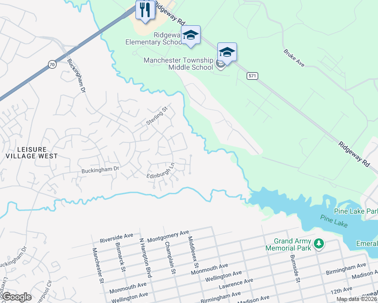 map of restaurants, bars, coffee shops, grocery stores, and more near 47F Edinburgh Lane in Manchester Township
