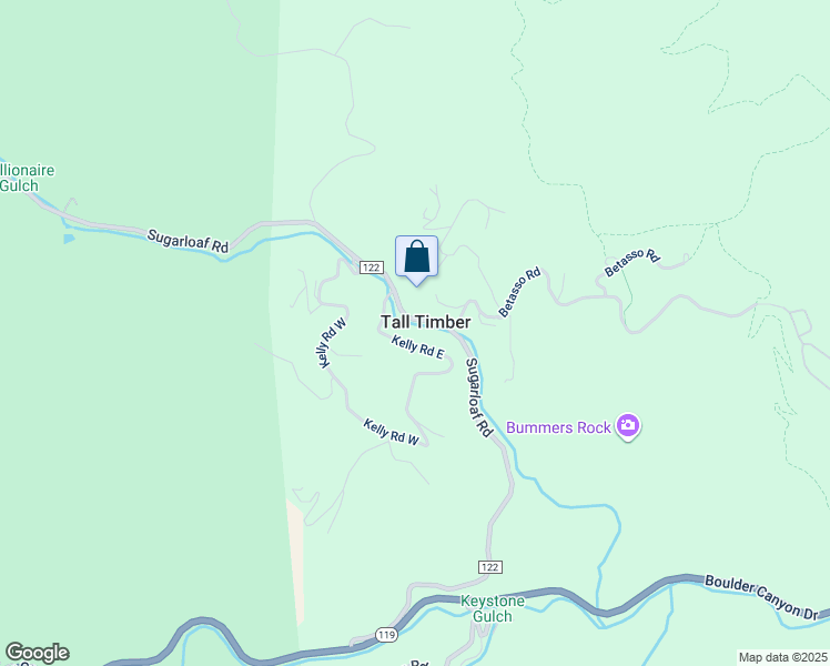map of restaurants, bars, coffee shops, grocery stores, and more near in Tall Timber